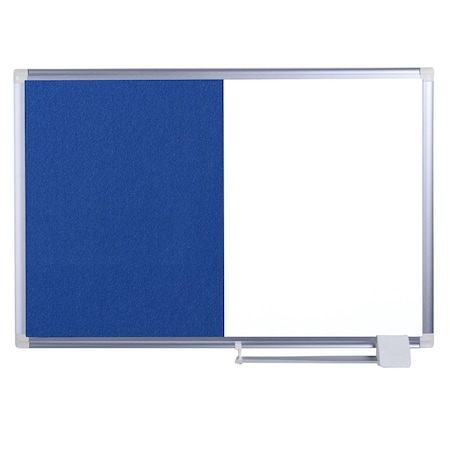 Mastervision New-Gen Combo Magnetic Whiteboard/Blue Felt Bulletin Board, Wall Mount, 36"x48", Aluminum Frame XA0522830